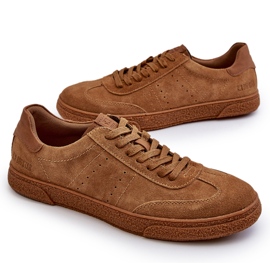 Sneakers da uomo in pelle scamosciata Big Star NN174186 Cammello beige 6