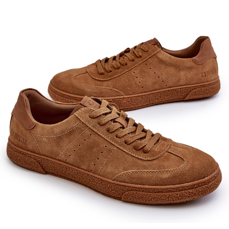 Sneakers da uomo in pelle scamosciata Big Star NN174186 Cammello beige 6