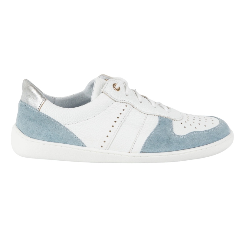 Scarpe in pelle a piedi nudi Olivier 1773Pol - Sneaker minimaliste leggere bianche con blu bianco 1