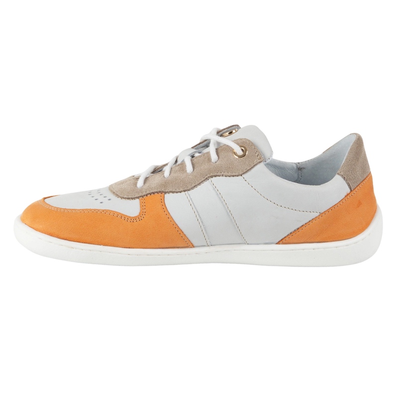Scarpe in pelle a piedi nudi Olivier 1773Pol - grigio minimalista leggero con scarpe da ginnastica arancione 2
