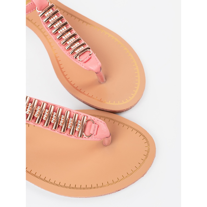 Shelvt Sandali rosa con decorazioni dorate 1