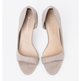 Goodin Pompe in pelle scamosciata grigia con dita nude grigio 1