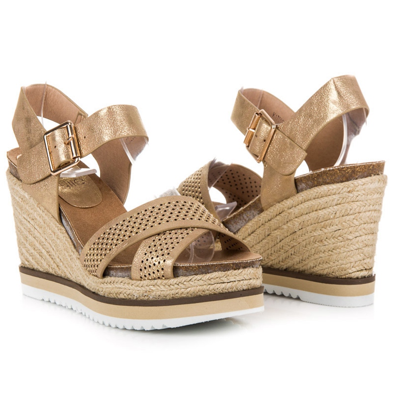 Kylie Sandali con zeppa giallo 1