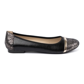 Goodin Ballerine nere con decorazioni dorate nero 2