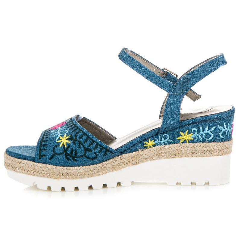 Kylie Sandali espadrillas ricamati blu 2