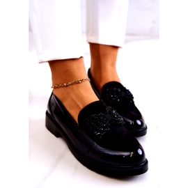 S.Barski Black di Black di Varnished Lafefer da donna nero 5