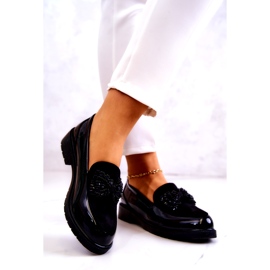 S.Barski Black di Black di Varnished Lafefer da donna nero 1