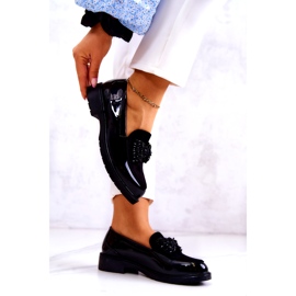 S.Barski Black di Black di Varnished Lafefer da donna nero 3