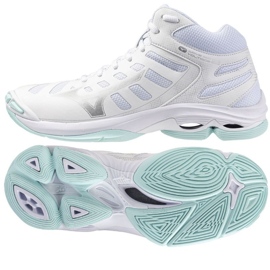 Tensione d'onda Mizuno 2 Mid V1GC246545 Volleyball Scarpe bianca 1