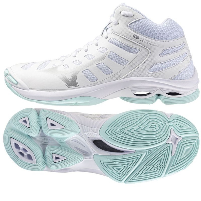 Tensione d'onda Mizuno 2 Mid V1GC246545 Volleyball Scarpe bianco 1