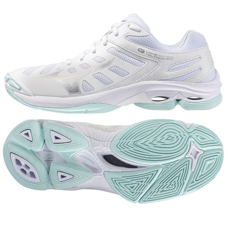 Tensione d'onda Mizuno 2 V1GC246045 SCARPE VOLLEYBALL bianco 1