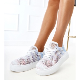 Sneaker openwork multicolore sulla piattaforma bianco 1
