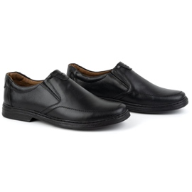 KOMODO Scarpe da uomo fatte di pelle naturale slip-on 854k nere nero 2