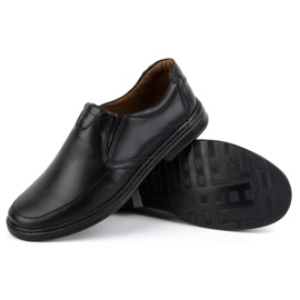 KOMODO Scarpe da uomo fatte di pelle naturale slip-on 854k nere nero 3