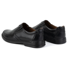 KOMODO Scarpe da uomo fatte di pelle naturale slip-on 854k nere nero 4