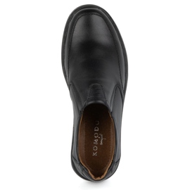 KOMODO Scarpe da uomo fatte di pelle naturale slip-on 854k nere nero 6