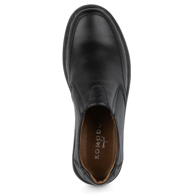 KOMODO Scarpe da uomo fatte di pelle naturale slip-on 854k nere nero 6