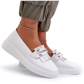 S.Barski Mocassini da donna in pelle leggera sulla piattaforma Białe S. Barski LR590 bianca 5