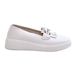 S.Barski Mocassini da donna in pelle leggera sulla piattaforma Białe S. Barski LR590 bianca 2