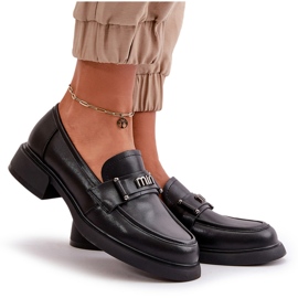 Mareschi in pelle naturale femminile Black Vinceza 91114 con un ornamento nero 5