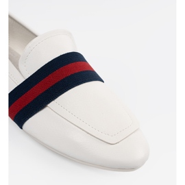 Ballerine bianche con strisce decorative bianco 1