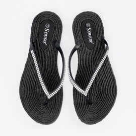 Seastar Flip -flip neri con zirconi nero 1