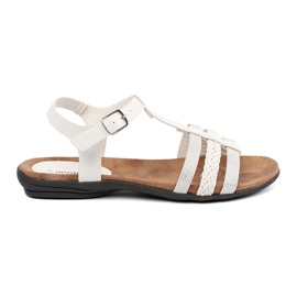 Goodin Sandali da donna bianca con strisce decorate 1
