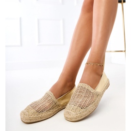 Openwork espadrilles sulla piattaforma d'oro 1