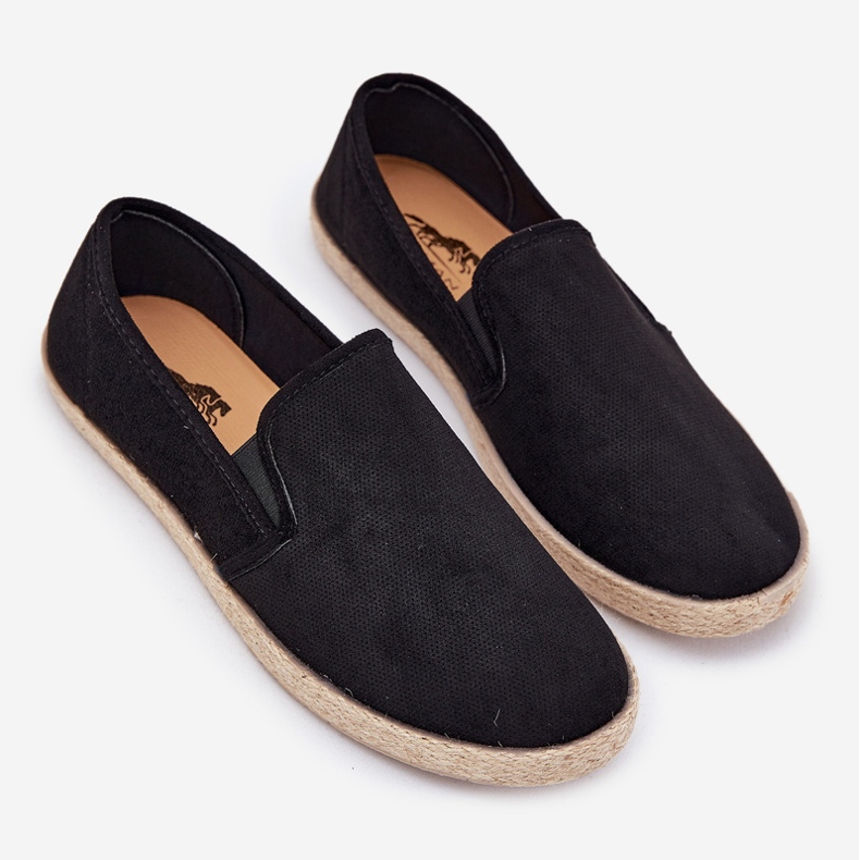 Sneaker maschili di espadrilles con eco scamosciata nera nero 1