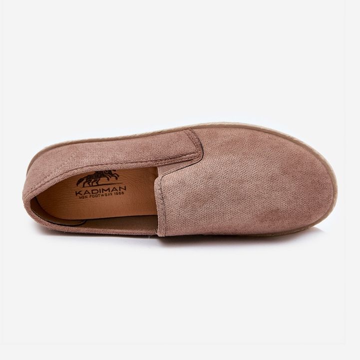 Sneaker maschili di espadrilles con eco scamosciata dark beige 1