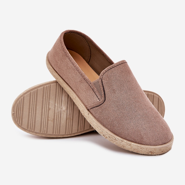 Sneaker maschili di espadrilles con eco scamosciata dark beige 2