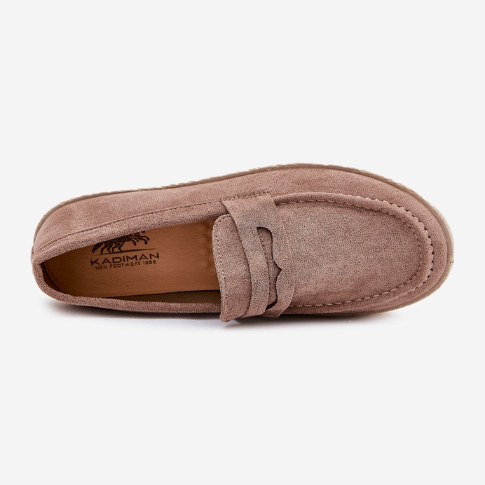 Mocassine maschili con treccia beige scura 2