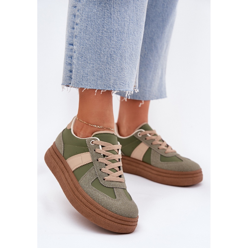 Sneakers Platform da Donna, Verde 2