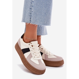 Sneakers Platform da Donna, Beige 1
