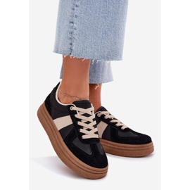 Sneakers con plateau da donna nere nero 1