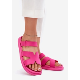 Flip di gomma femminile con cintura fucsia rosa 1