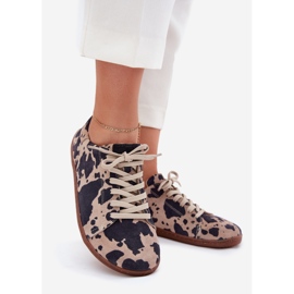 Sneaker in pelle scamosciata femminile a Zazoo N1120 Brown-Beige marrone 1