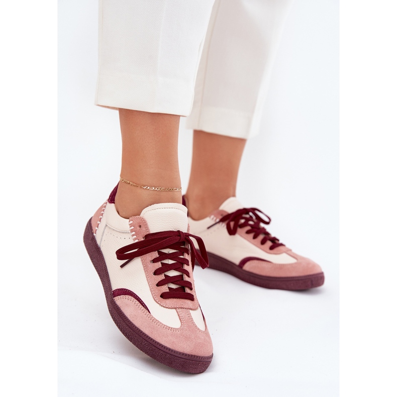 Sneaker in pelle da donna Zazoo N1202 Pink rosa 2