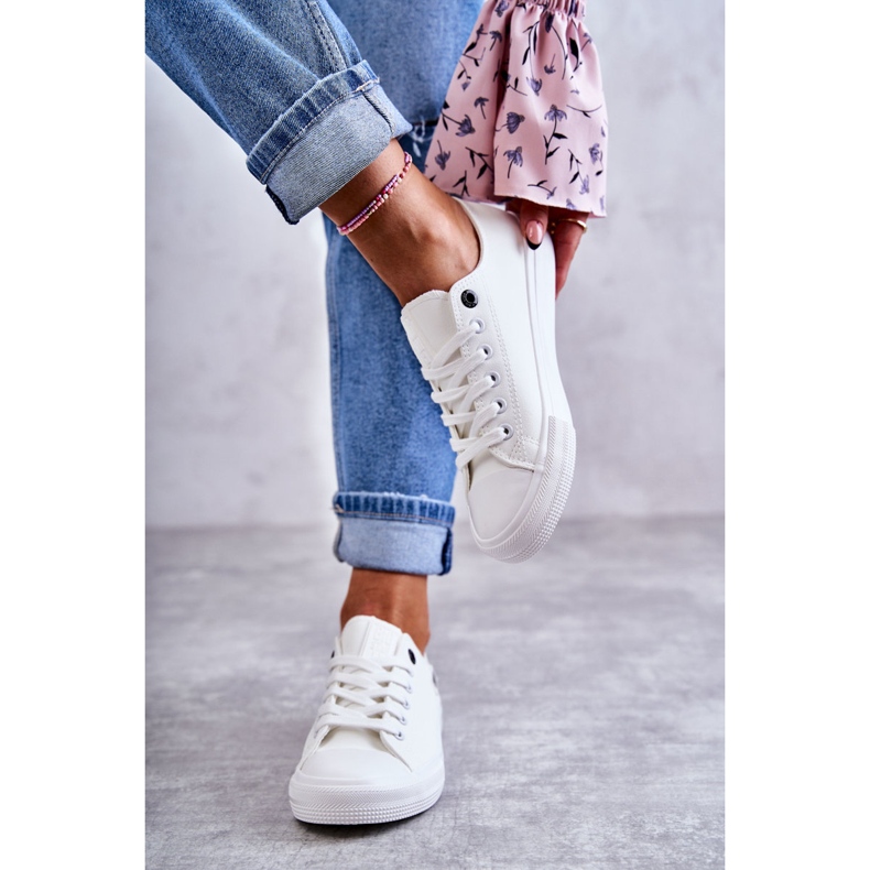 Sneakers Basse da Donna in Pelle Big Star KK274010 Bianche bianco 4