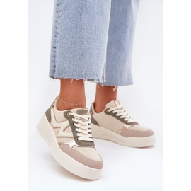 Sneaker femminili sulla piattaforma leopardo beige 2