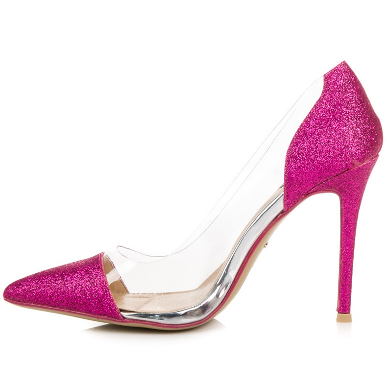 Vices Tacchi trasparenti con glitter rosa 2