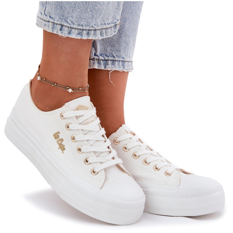 Sneaker femminili sulla piattaforma Lee Cooper LCW-25-02-3289 White bianco 4