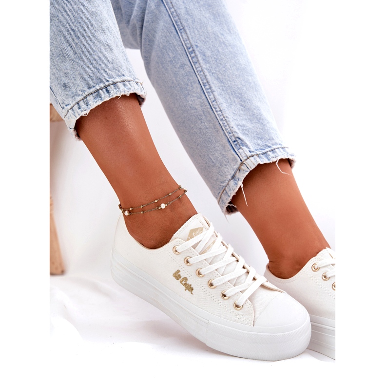 Sneaker femminili sulla piattaforma Lee Cooper LCW-25-02-3289 White bianca 3
