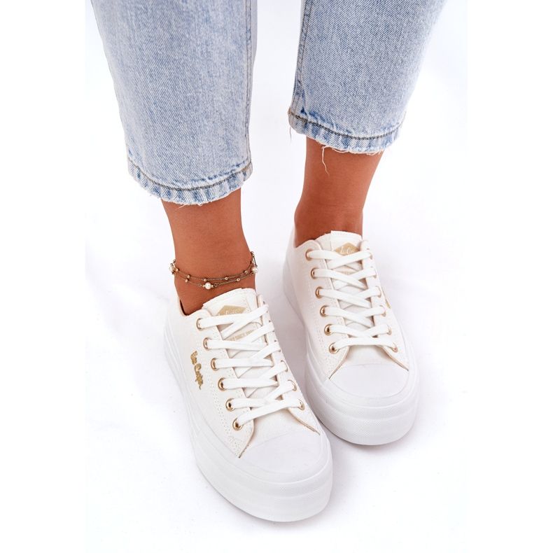 Sneaker femminili sulla piattaforma Lee Cooper LCW-25-02-3289 White bianco 2