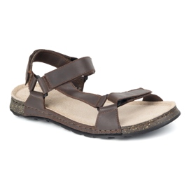 Olivier Sandali in pelle maschile wasak 0243w marrone 1