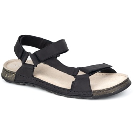 Olivier Sandali in pelle maschile wasak 0243w nero 1