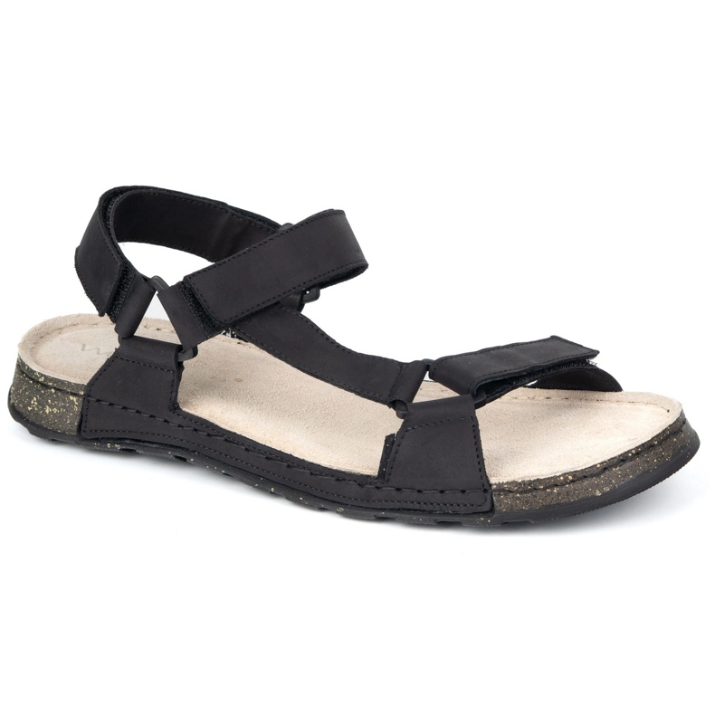 Olivier Sandali in pelle maschile wasak 0243w nero 1