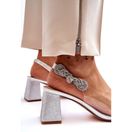 S. BARSKI Eleganti pompe per donne in argento MR91292-1 con zirconi d'argento 5