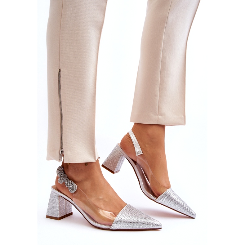 S. BARSKI Eleganti pompe per donne in argento MR91292-1 con zirconi d'argento 4