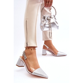 S. BARSKI Eleganti pompe per donne in argento MR91292-1 con zirconi d'argento 3